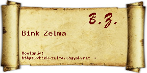 Bink Zelma névjegykártya